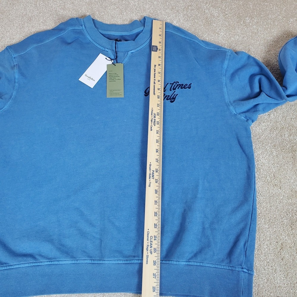 Goodfellow Men's Pullover Shirt Size XL  Blue Long Sleeve New With Tags - Picture 5 of 10